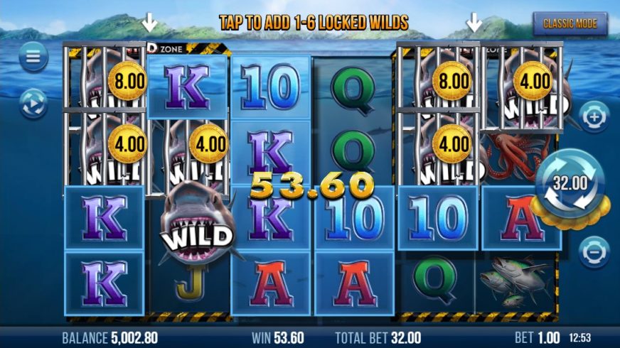 6 Wild Sharks slot screen 2