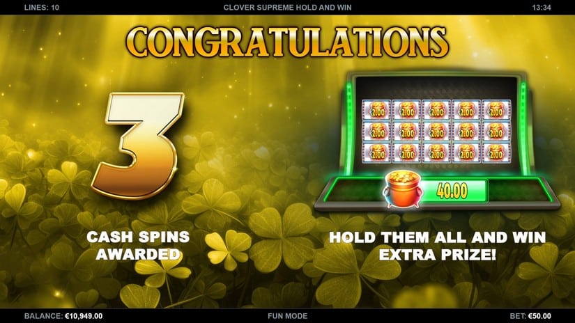 Clover Supreme Hold and Win slot screen 3