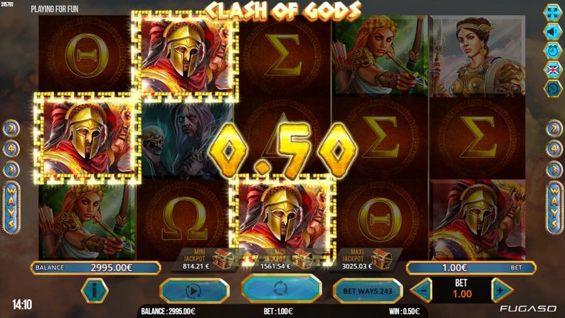 Clash of Gods slot screen 2