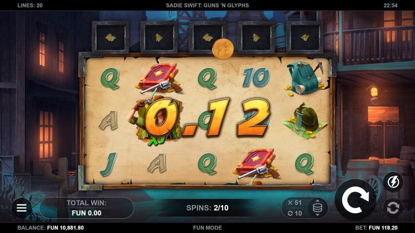 Sadie Swift: Guns’n Glyphs slot screen 3