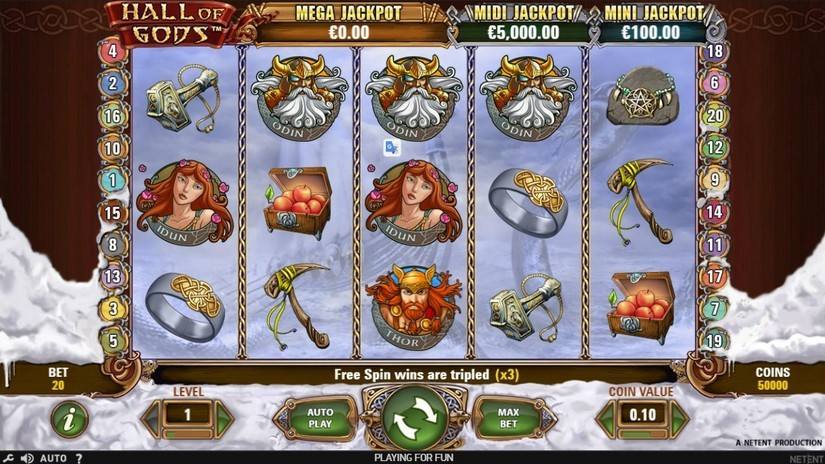 Hall of Gods slot screen 1