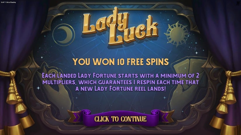 Orb of Destiny slot screen 2