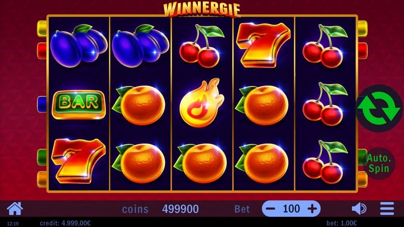 Winnergie slot screen 1