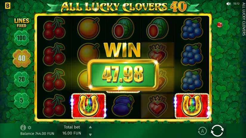 All Lucky Clover 40 slot screen 2