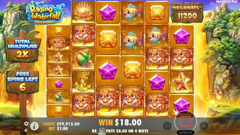 Raging Waterfall Megaways slot screen 5