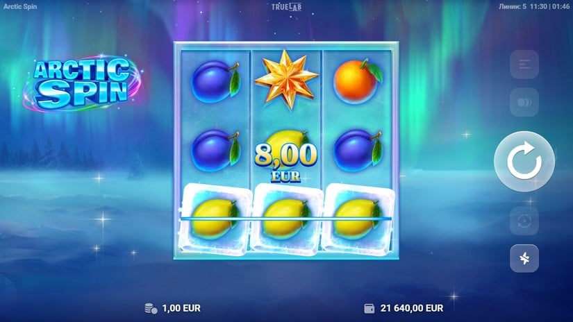Arctic Spin slot screen 3