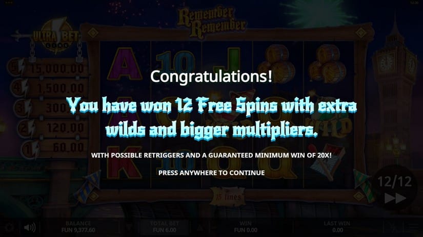 Remember Remember slot screen 4