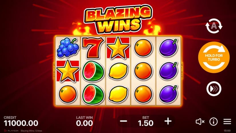 Blazing Wins: 5 lines slot screen 1