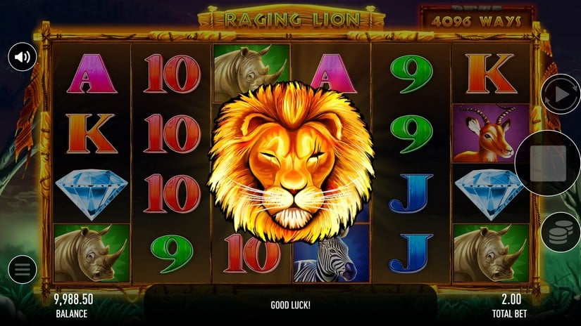 Raging Lion slot screen 2
