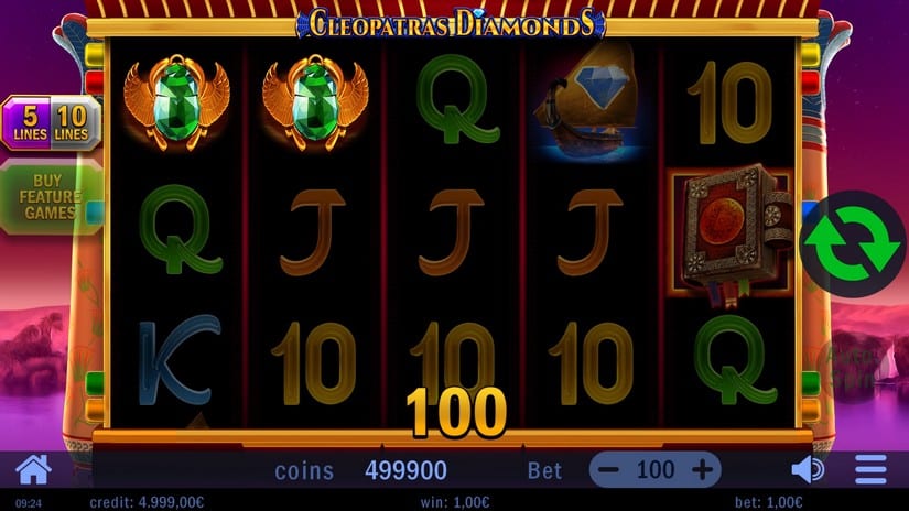 Cleopatras Diamonds slot screen 2