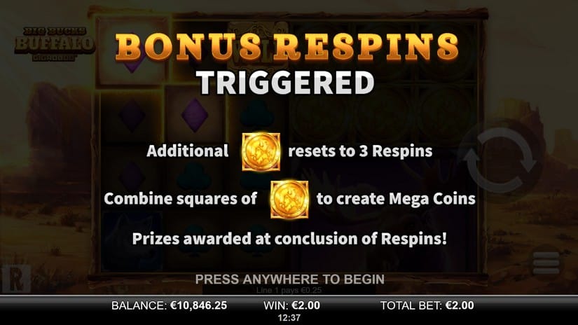 Big Bucks Buffalo Gigablox slot screen 4