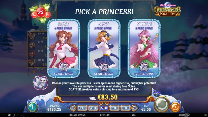 Moon Princess Christmas Kingdom slot screen 5