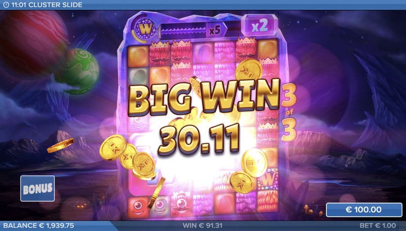 Cluster Slide slot screen 1