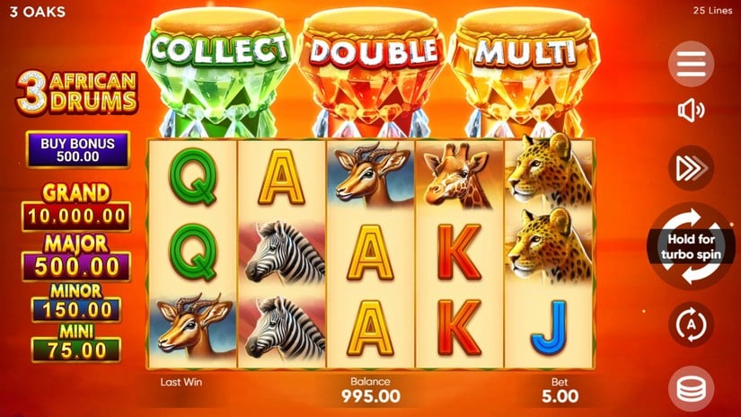 3 African Drums slot screen 1