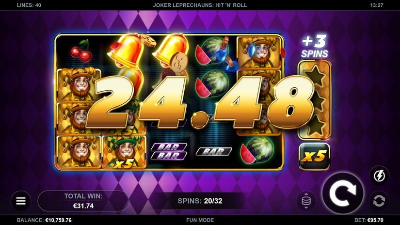 Joker Leprechauns Hit-N-Roll slot screen 9