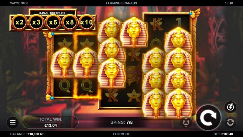 Flaming Scarabs slot screen 4