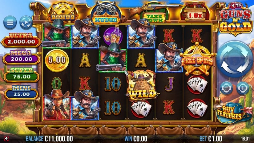 4TP Guns N’ Gold slot screen 1