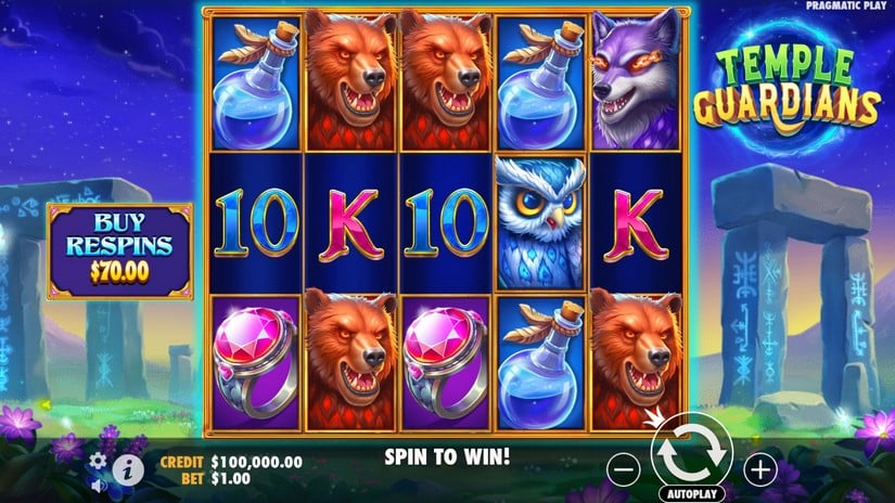 Temple Guardians slot screen 1