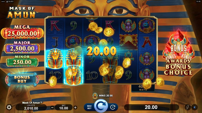 Mask of Amun slot screen 2