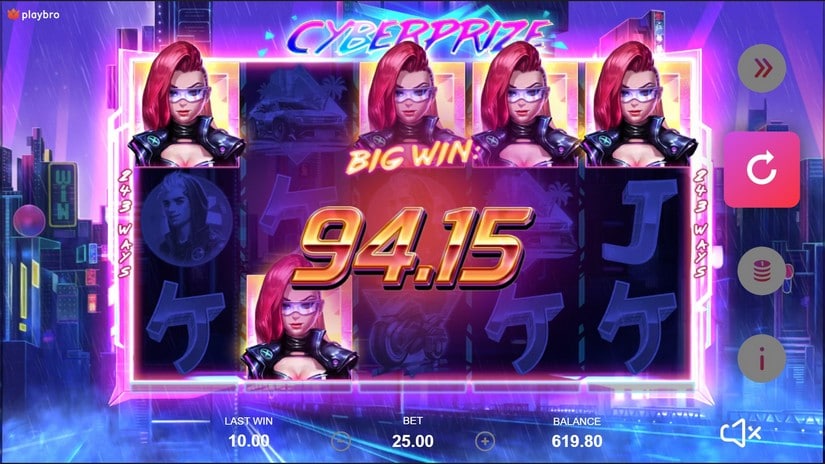 Cyberprize slot screen 2