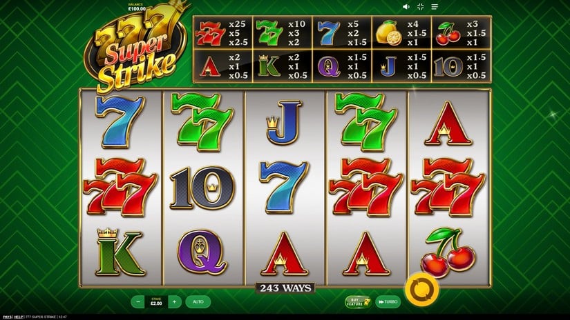 777 Super Strike slot screen 1