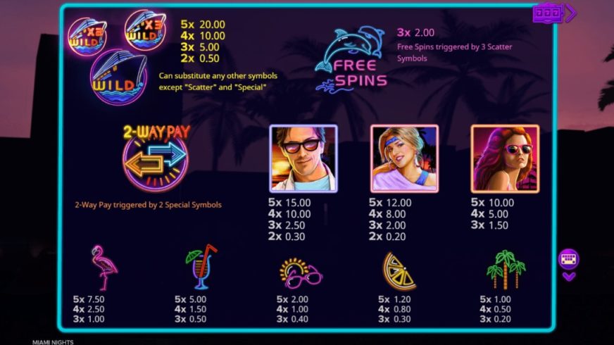 Miami Nights slot screen 3