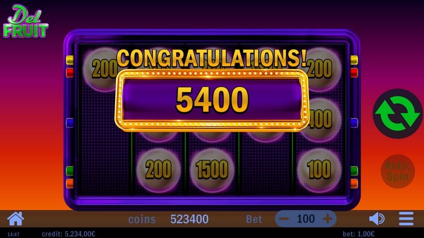 Del Fruit slot screen 8