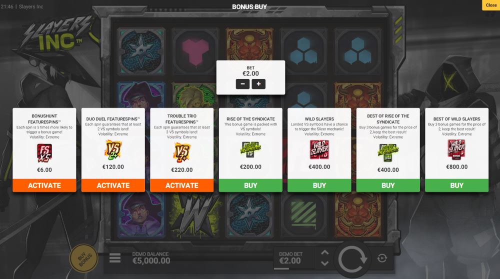 Slayer Inc Bonus Buy