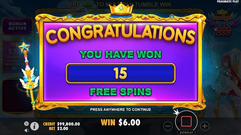 Starlight Princess 1000 slot screen 3