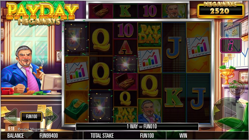 Payday Megaways slot screen 2