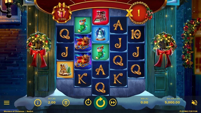 Wonders of Christmas slot screen 1