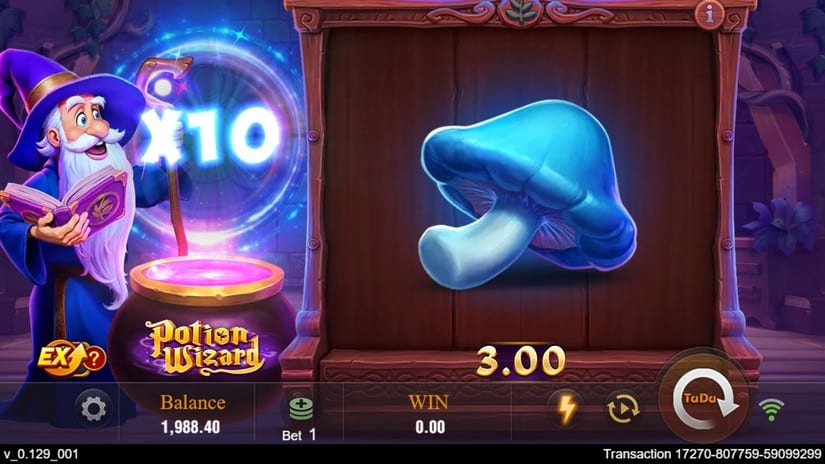 Potion Wizard slot screen 6