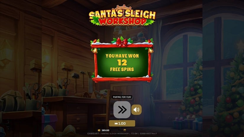 Santa’s Sleigh Workshop slot screen 2