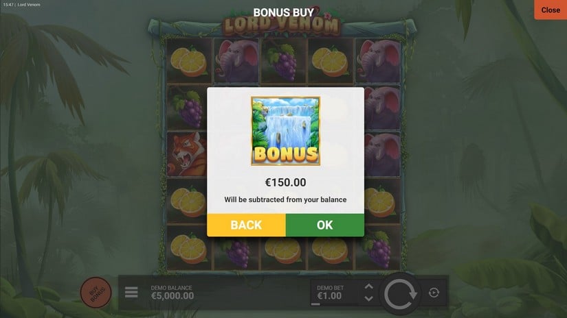 Lord Venom slot screen 2