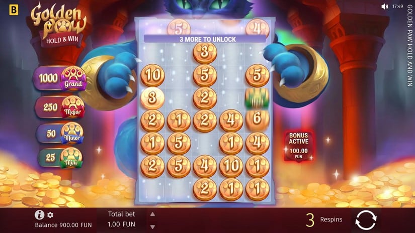 Golden Paw Hold & Win slot screen 4