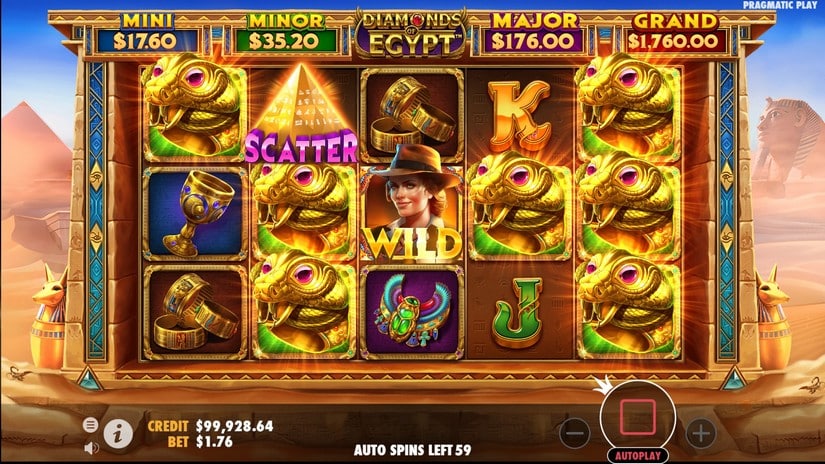 Diamonds Of Egypt slot screen 3