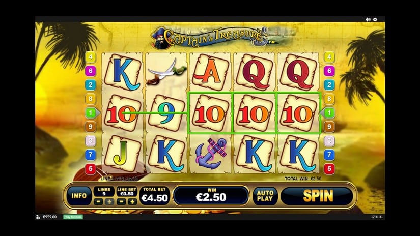 Captain’s Treasure slot screen 2