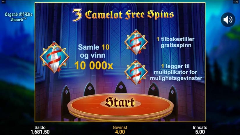 Legend Of The Sword slot screen 3