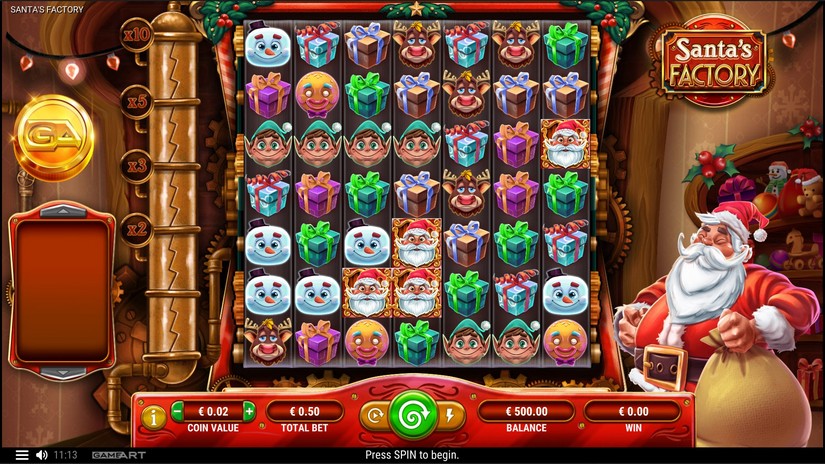 Santa’s Factory slot screen 1