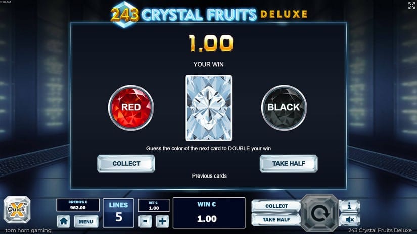 243 Crystal Fruits Deluxe slot screen 3