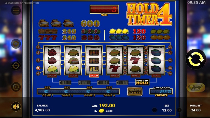 Hold4Timer slot screen 4