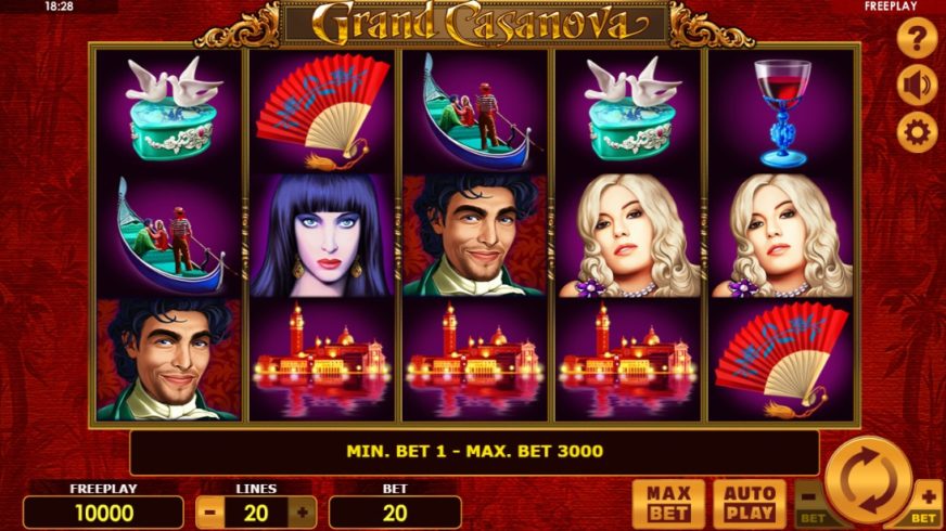 Grand Casanova slot screen 1