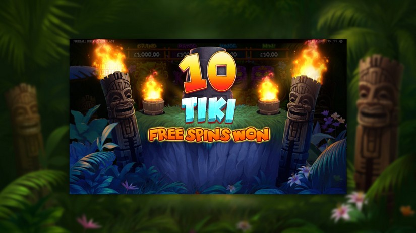 Fireball Inferno Tiki Blast slot screen 3