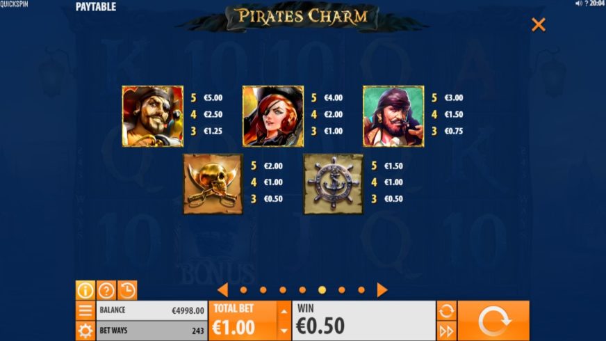 Pirate’s Charm slot screen 2