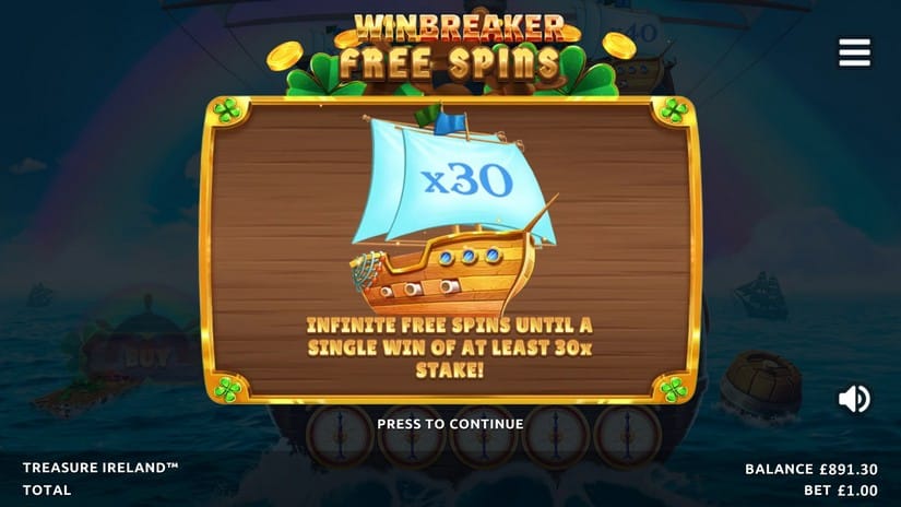 Treasure Ireland slot screen 3