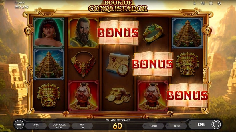 Book of Conquistador slot screen 2