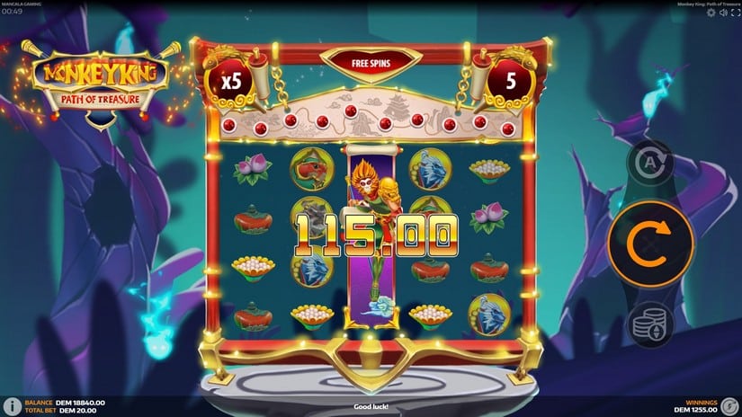 Monkey King: Path of Treasure slot screen 5
