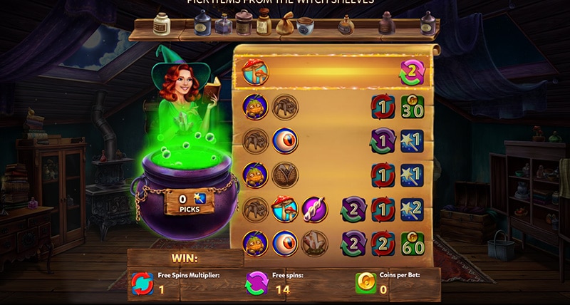 Myrtle the Witch slot screen 3