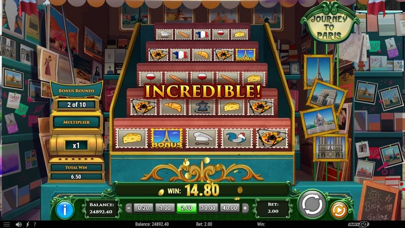 Journey to Paris slot screen 6