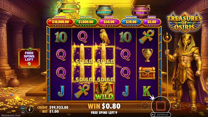 Treasures of Osiris slot screen 4